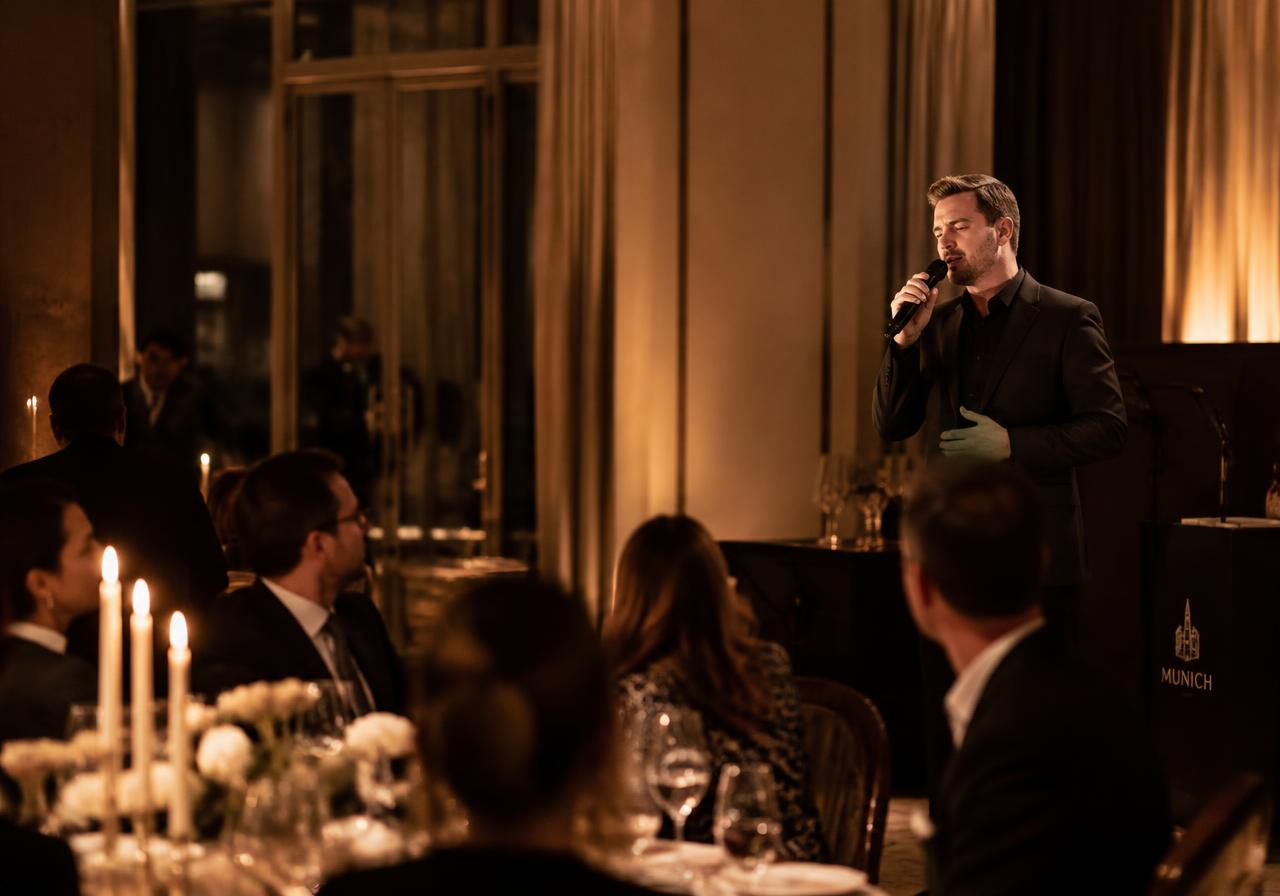 Eventsänger bei einem Firmendinner in München